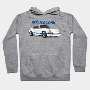 supercar 911 carrera rs turbo 1972 white blue Hoodie